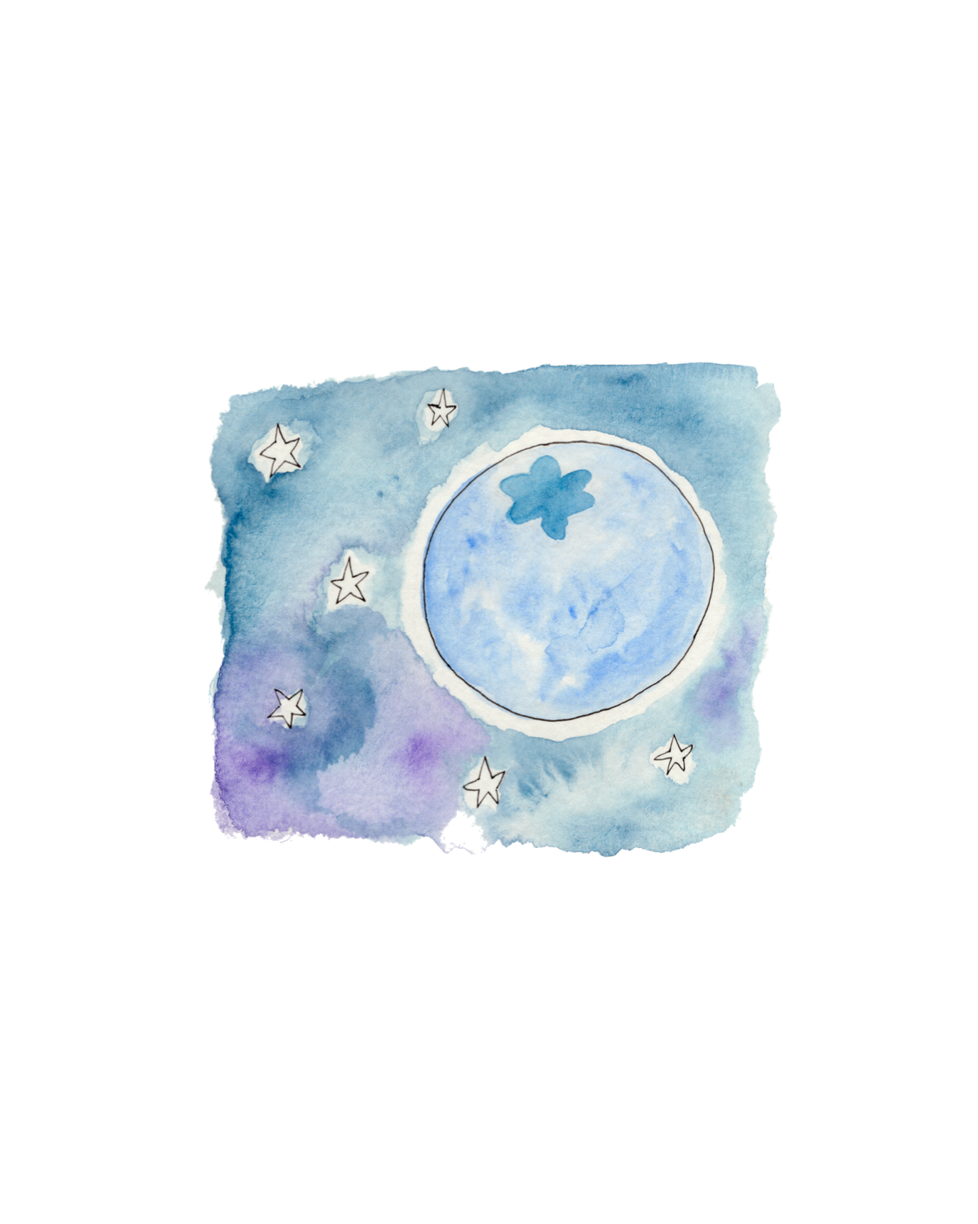 Blueberry Moon Art Print