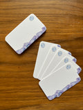 mei pie studio watercolor blueberry moon mini notes for gift tags and love notes. blue and purple watercolor on white classic crest neenah stock