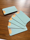 mei pie studio watercolor turquoise racquet player mini notes. Cute and highly giftable on classic crest neenah stock.