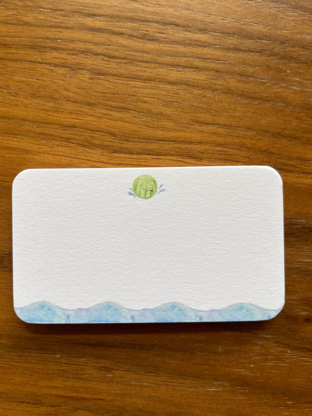 Mei Pie Studio Watermelon Mini Note Set stationery on a white neenah classic crest card stock. Watercolor