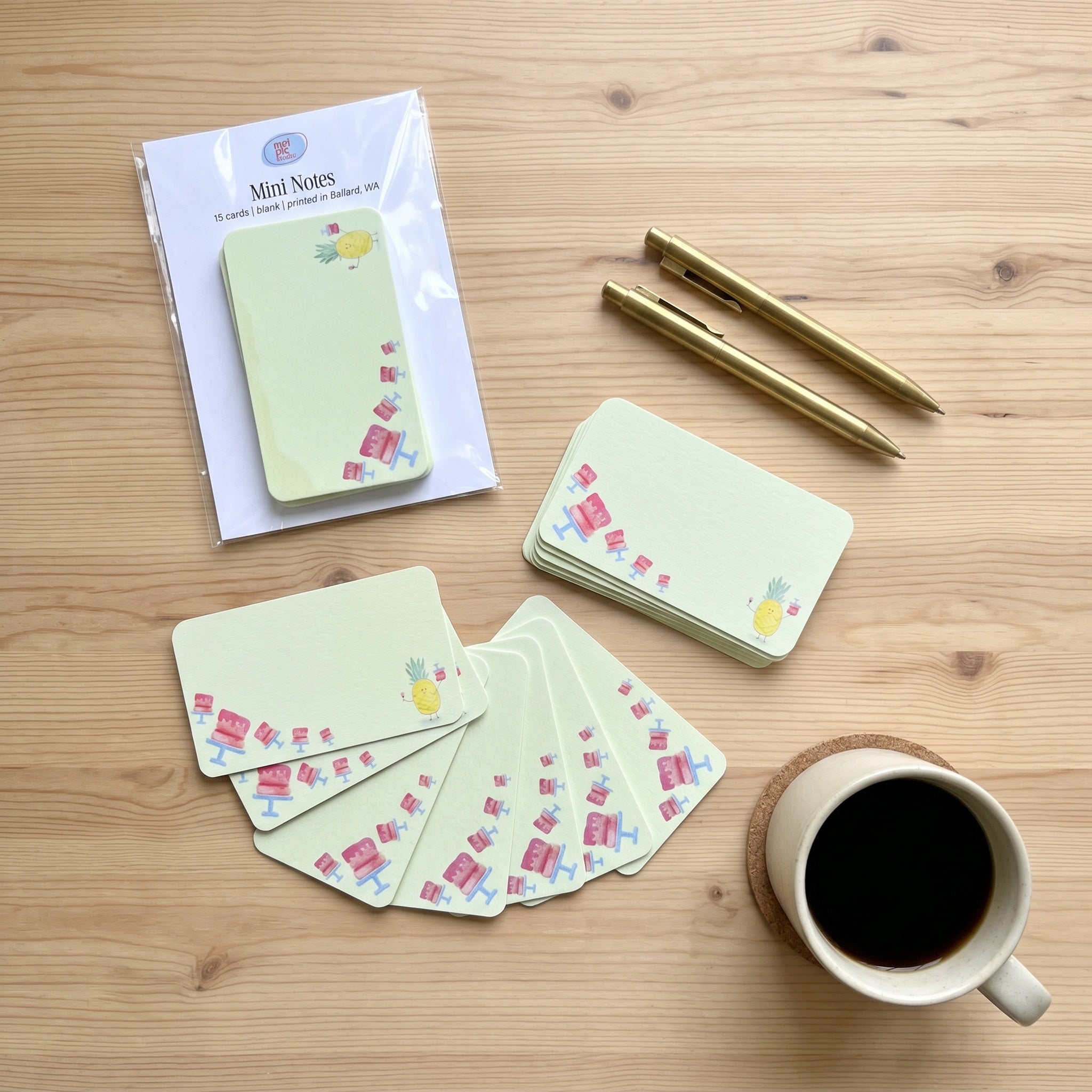 Happy birthday pineapple mini notes